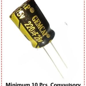 {ID - 718} - 220uF 25V Capacitor (Size 18x12) 10 Pcs. Price =