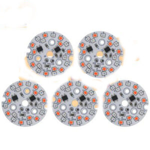 220V 9W Round 2 In 1 Multi Color DOB LED Bulb (Red, Blue) Pack of 5