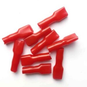 6.8MM Connector Terminal Rubber Insulation Sleeve ? 50Pcs RED